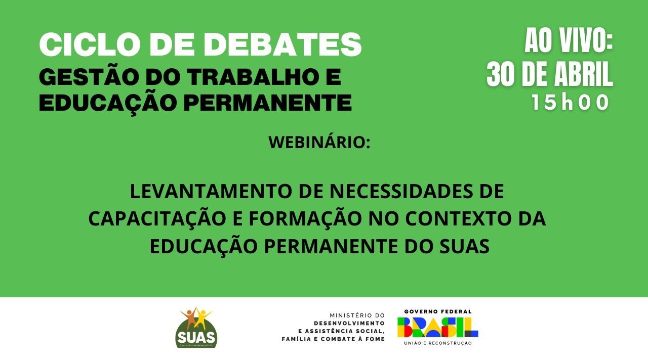 Levantamento de necessidades de capacitação e formação no contexto da educação permanente do SUAS