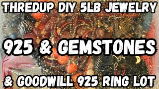 925 SILVER 🤩 Thredup DIY 5lb Jewelry Jar & 925 Ring Shop Goodwill Jewelry Unboxing #jewelryunboxing