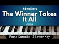 The Winner Takes It All ABBA Piano Karaoke Lower Key Instrumental