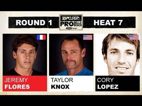 Round 1, Heat 7 - Jeremy Flores vs Taylor Knox vs Corey Lopez