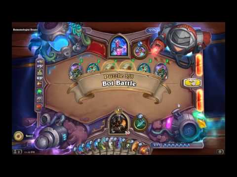 Solution Puzzle Lab Board Clear: Bot Battle - Demonologist Draan (5/5), Hearthstone Boomsday