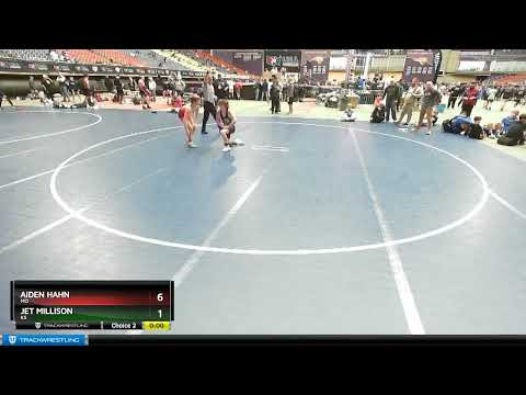 100 Lbs Champ. Round 1 - Aiden Hahn, MO Vs Jet Millison, KS 6c6c