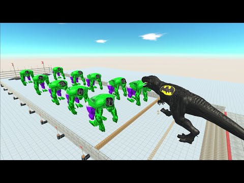 BATMAN T-REX VS ALL HULK GORO THE GIANT - Animal Revolt Battle Simulator