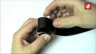 How to thread a webbing strap onto a ladder lock buckle