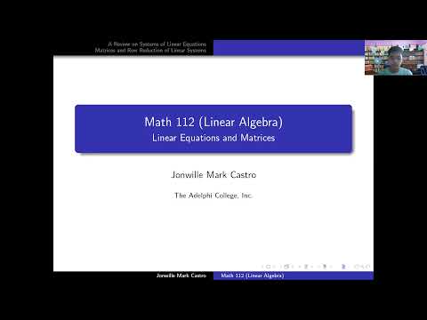 Math 112 (Linear Algebra) - Linear Equations and Matrices