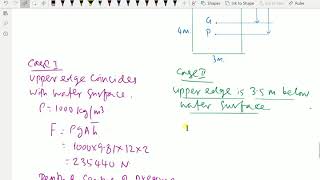 Fluid Mechanics: - (Total pressure and centre of pressure; Solving a problem 53