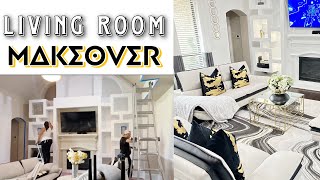 UNBELIEVABLE MODERN LIVING ROOM MAKEOVER | Modern Glam Decorating Ideas 2022