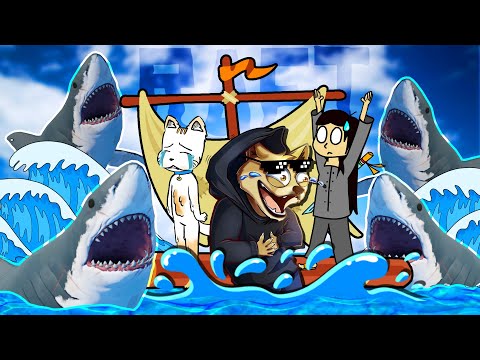 WE'RE LOST IN THE OCEAN WITH 1000 SHARKS! Featuring @PoggoDoggo and @DrCatAhBoh!