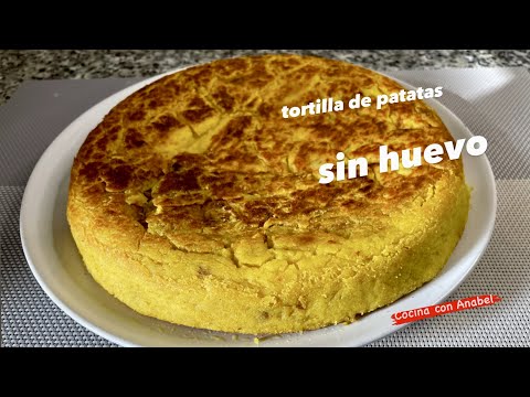 TORTILLA DE PATATAS  SIN HUEVO ( RECETA VEGANA Y APTA PARA ALÉRGICOS AL HUEVO )