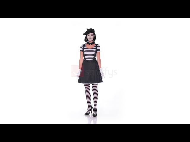 Vídeo relacionado con Ntwdby 6 Piezas Disfraz Mimo Mujer, Disfraces de Mimo Accesorios, con Boina, Bufanda, Guantes, Tatuaje Facial, Tirantes y Calcetines a Rayas, Disfraz de Mimo Frances, para Carnaval Halloween Cosplay