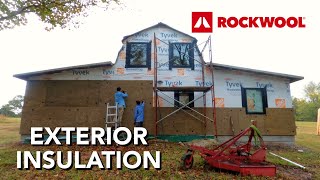 Installing Rockwool Comfortboard EXTERIOR Insulation!! | Abandoned Shed to Tiny House