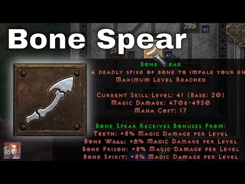 D2R Skills & Abilities -  Bone Spear (Necromancer, Poison & Bone)