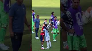 Lamine Yamal comforting Lionel Messi after the World Cup final