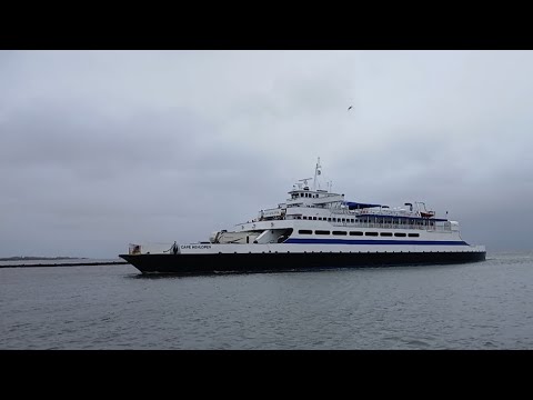 Cape May Lewes Ferry M/V Cape Henlopen Pulling Into Cape May Canal/Cape May Ferry Terminal 