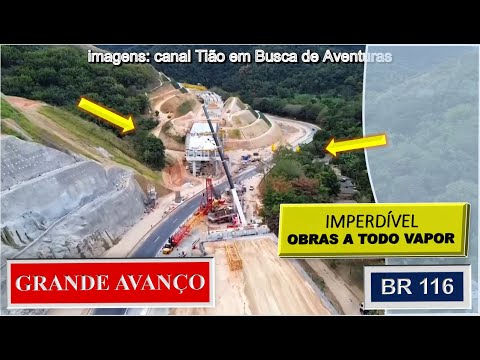 Espetacular avanço nas obras no inicio da subida da serra das Araras - BR 116 - Piraí/RJ
