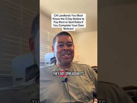 CA Landlords You Must Know the 3 Day Notice to Pay Rent or Quit Rules if You Complete Your Own