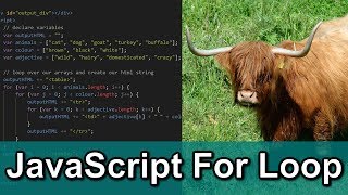 JavaScript “For Loop” Tutorial (using HTML Tables and Nested Loops)