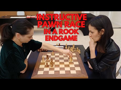Kosteniuk vs Mitra - Instructive Pawn Race in a Rook Endgame | World Rapid 2023 Women