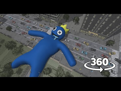 VR 360 Giant Blue ruined the city! - Rainbow Friends