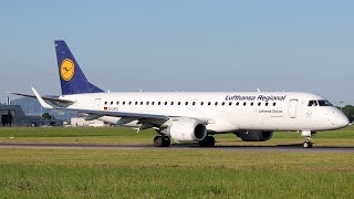 preview picture of video 'Lufthansa City Line Embraer 190 takeoff Linz Airport LOWL | LNZ'