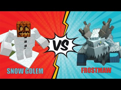 FROSTMAW VS MUTANT SNOW GOLEM FIGHT IN MINECRAFT|MINECRAFT MOB BATTLE|