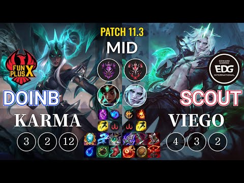 FPX Doinb Karma vs EDG Scout Viego Mid - KR Patch 11.3