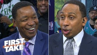 Isiah Thomas laughs at Stephen A. for getting called out by Magic Johnson | First Take