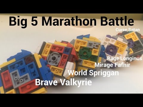 SPARKING Big 5 Marathon Battle | Lego Beyblade Battles