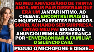 Na minha festa de 30 anos, meus pais anunciaram minha desherança. Peguei o microfone e respondi.