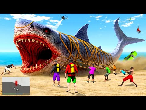 I Caught the MEGALODON SHARK in GTA 5!