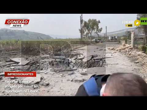 Vídeo: Repórter quase é atingido por míssil em reportagem no Líbano.