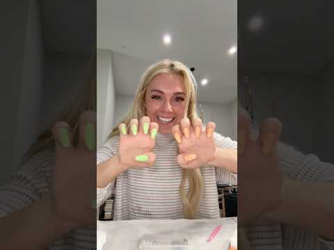 DIY gel nails 🍈🧡💚 highlight of all my nails on my instagram ❤️