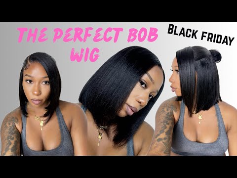 Under $90💯Timeless, Glueless & Flawless! Classic Yaki Bob Wig Never Disappoints Ft. Nadula Hair