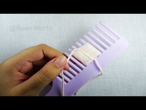 Amazing Woolen Flower Idea with Hair Comb, Hand Embroidery Tricks, Sewing Hack