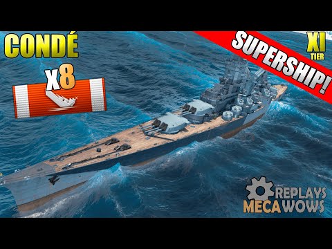 SUPERSHIP Condé 8 Kills & 191k Damage | World of Warships Gameplay 4k