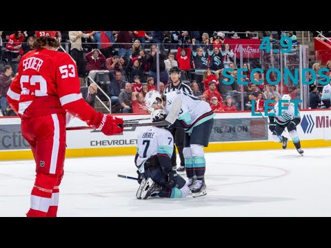The Seattle Kraken pull off the win vs. the Detroit Red Wings with 4.9 seconds remaining in overtime