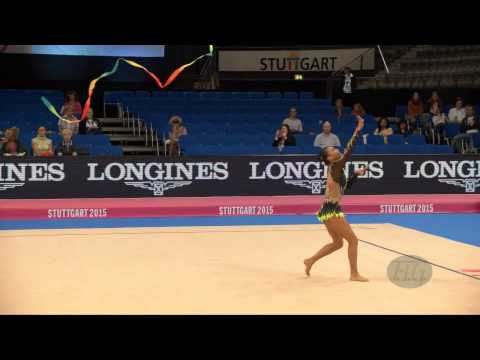 Natalia GARCIA (ESP) 2015 Rhythmic Worlds Stuttgart - Qualifications Ribbon