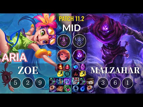CGA Aria Zoe vs Malzahar Mid - KR Patch 11.2