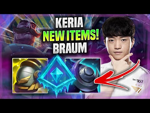 KERIA TRIES BRAUM WITH NEW ITEMS! - T1 Keria Plays Braum SUPPORT vs Nautilus!