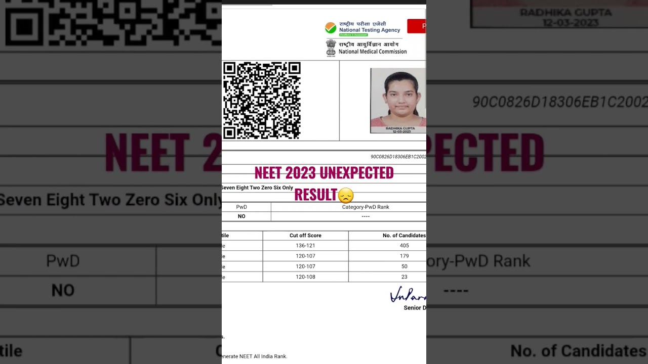 NEET 2023 UNEXPECTED RESULT 😞|NEET 2023 SCORE CARD #neet2023 #neet2024 #neetprep #mbbs #short #viral