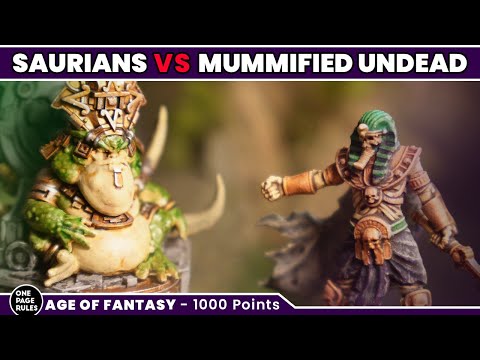 Battle for the Aerilion Tombs - Saurians VS Mummified Undead - Narrative Age of Fantasy