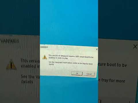 VERSION OF VANGUARD REQUIRES TPM VERSION 2.0/UEFI SECURE BOOT TO BE ENABLED IN ORDER TO PLAY (MSI)