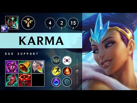 Karma Support vs Lux: Killing spree - KR Challenger Patch 14.24