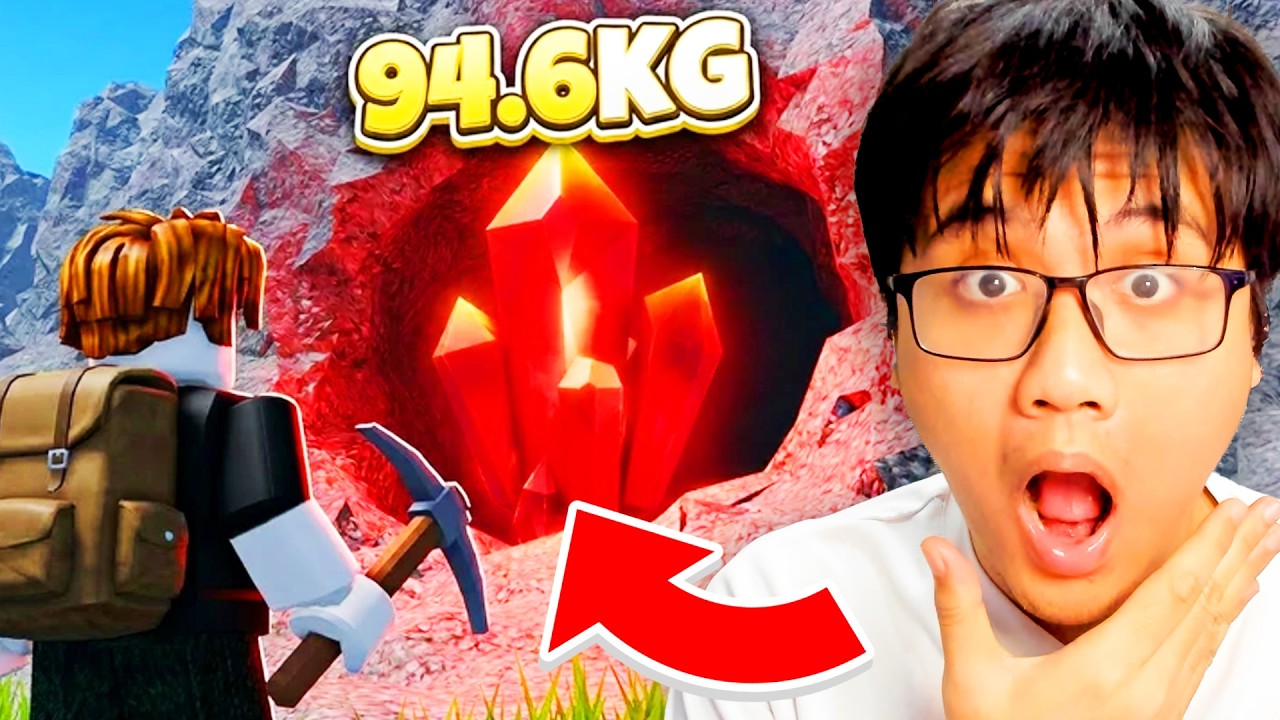 AKU MENDAKI PUNCAK GUNUNG TERTINGGI DAN MENDAPATKAN BERLIAN TERLANGKA DI ROBLOX MINE A MOUNTAIN!!!