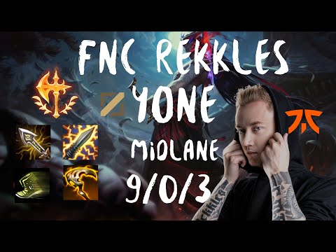 Watch FNC REKKLES play YONE vs Irelia and force enemies to surrender at 15 - Build Guide