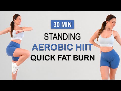30 Min All Standing Full Body Fat Burn | Aerobic Workout | Sweaty HIIT Party, No Repeat