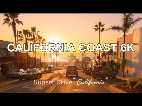 Driving Los Angeles Coast Sunset 6K - Palos Verdes to Venice Beach California