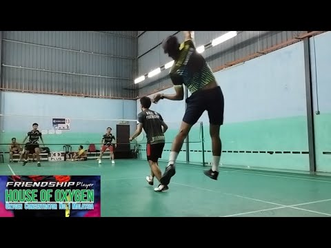 Taufik Haris & Akil Hushaimi vs Aliff Hakimi & Irwan Zekry social badminton match #badminton