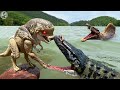 Distortus Rex Battles Mosasaurus Underwater With Spinosaurus Final Battle Jurassic World Rebirth