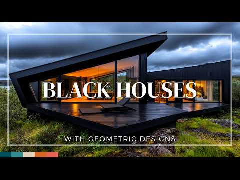 Modern Mystique: Black Houses with Geometric Designs